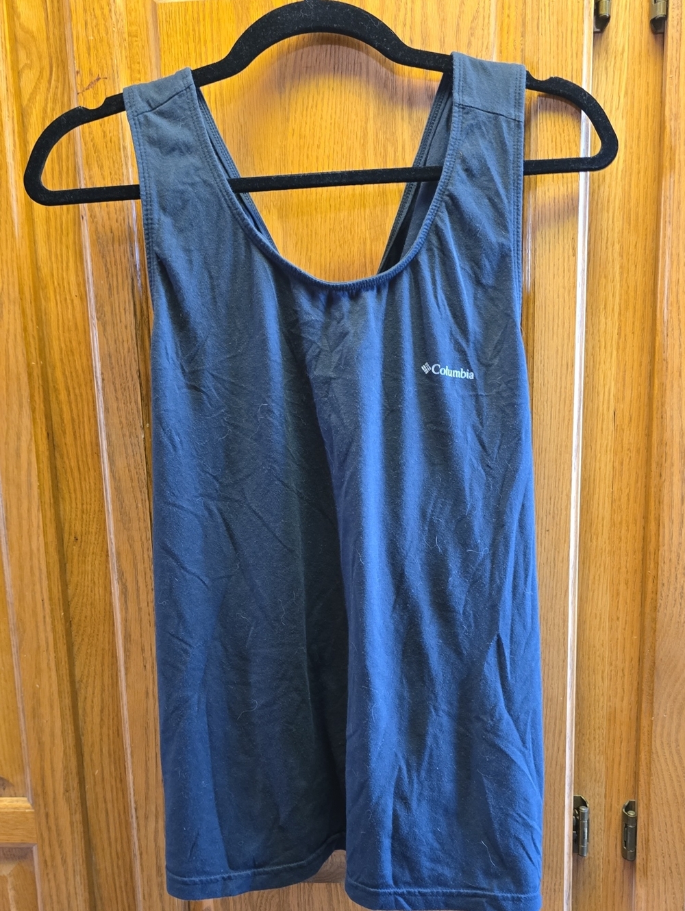 Columbia Women's Black Tank Top - Sleeveless Scoop Neck, Crossback, Size L